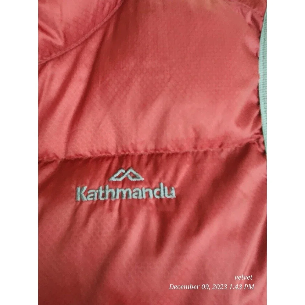Kathmandu Youth Large Duckdown Vest‎ Red Green Warm Lightweight READ